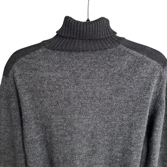 GRAN SASSO Vision Italian Wool Alpaca Gray Turtleneck Sweater Quiet Luxury L - Picture 7 of 13